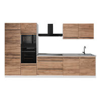 KÜCHENZEILE R-Line, Goldkraft Eiche/Weiß, 340 cm ohne Arbeitsplatte - Honigeiche/Weiß, Holzwerkstoff (340/206.8/46cm) - Vicco