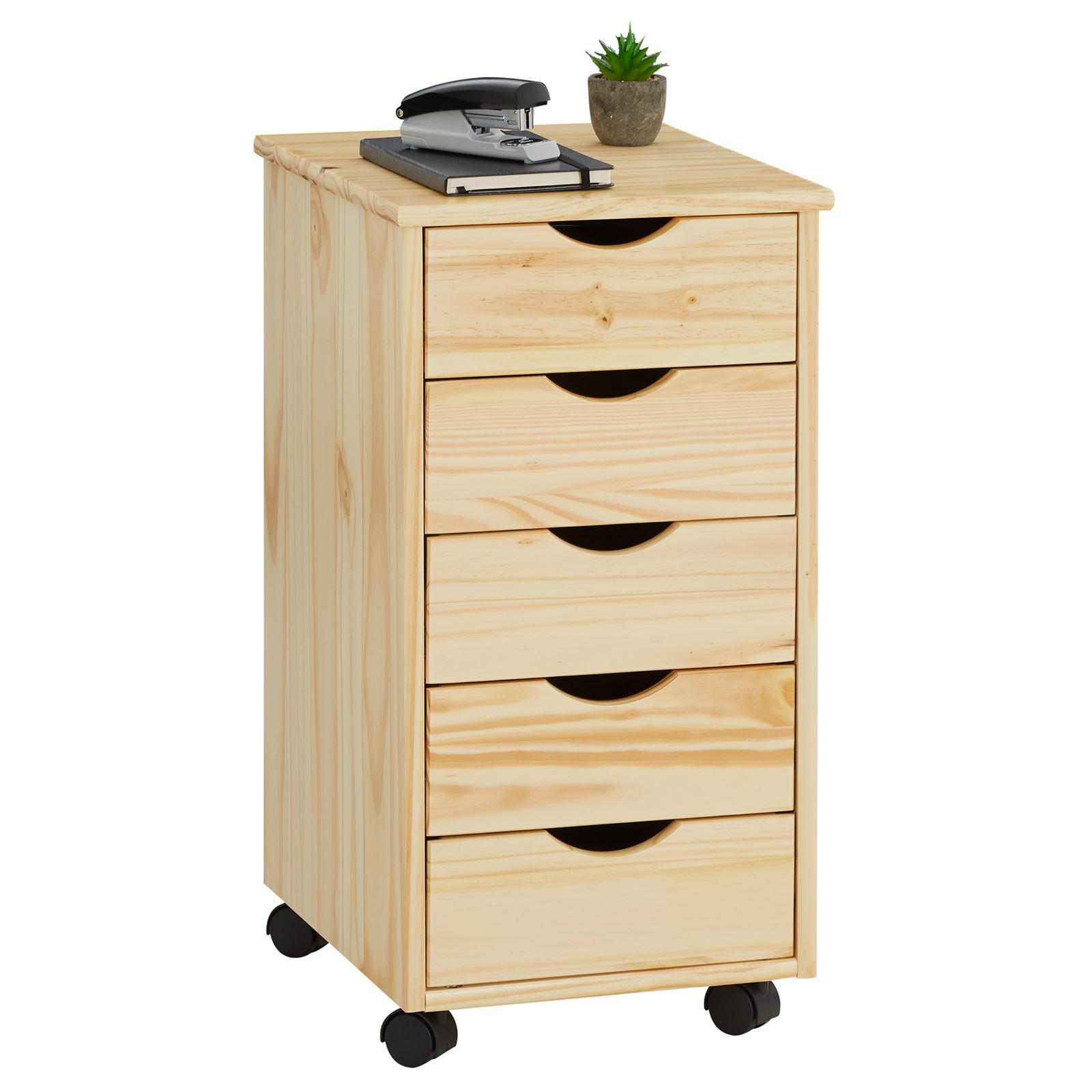 ROLLCONTAINER LAGOS - Naturfarben, Holz (35/65/40cm) - IDIMEX