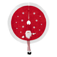 WEIHNACHTSBAUMROCK Weihnachtsmann Ø 90 cm - Rot, Textil (90/3.5/105cm) - Atmosphera Createur d´interieur