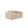 SESSEL Gerippter Samt Beige 130cm - Beige, Textil (130/67/97cm) - Sia Home