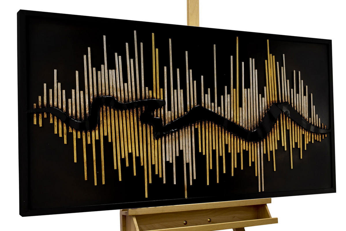 METALLBILD Gold 120/60 cm - Silberfarben/Goldfarben, Metall (7.95/60cm) - KUNSTLOFT