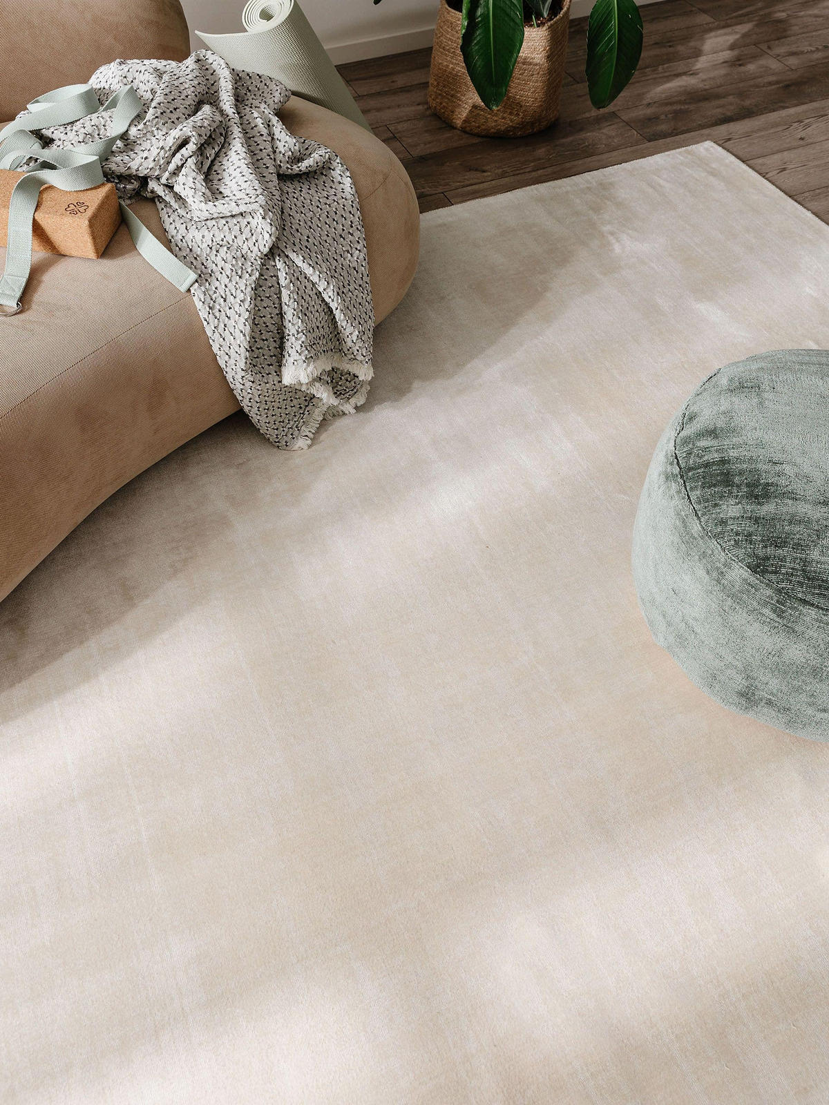 VISKOSETEPPICH Nova Cream 120x170 cm - Creme, Textil (120/170cm) - benuta Pure