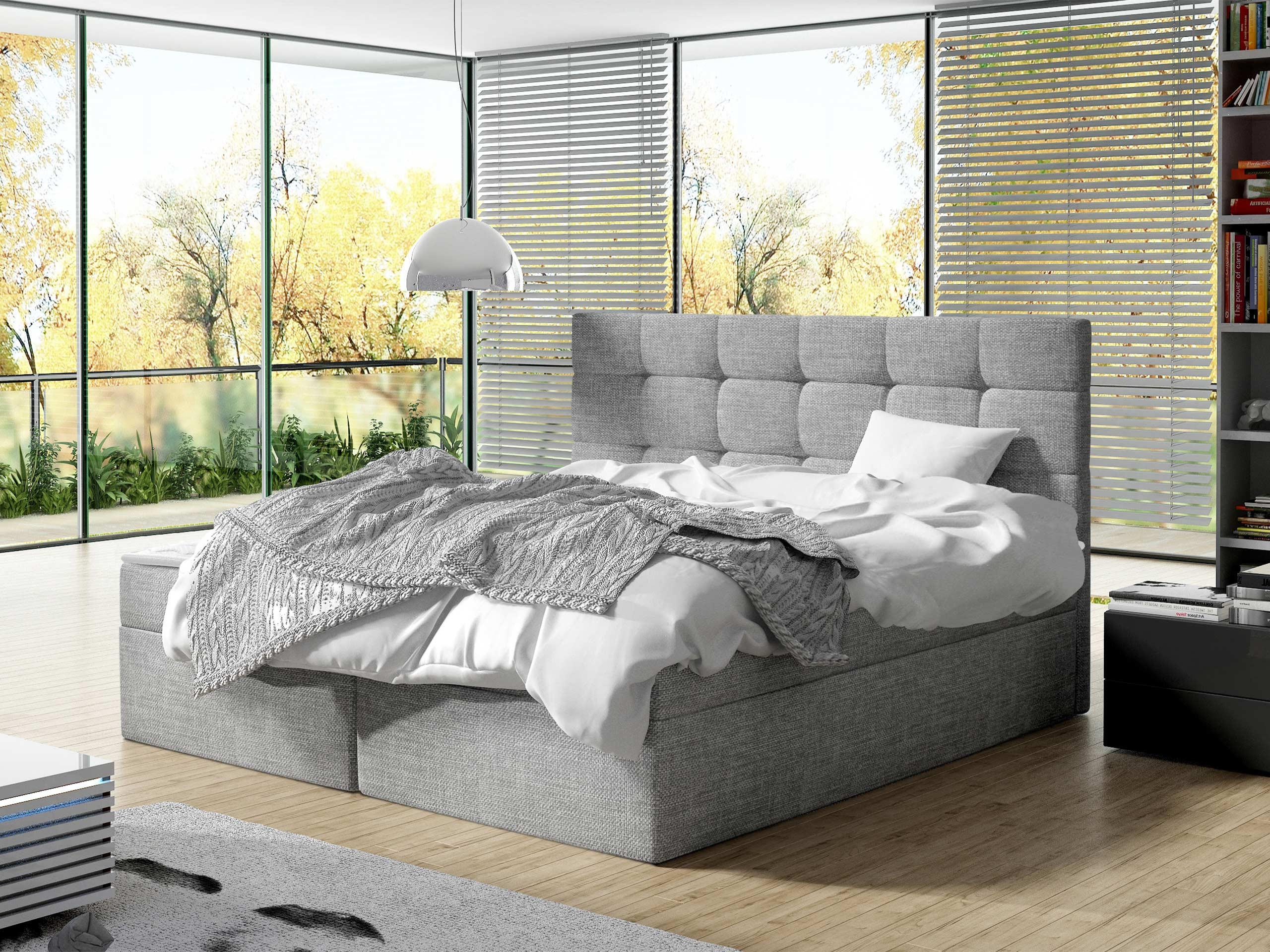 Thumbnail - Mirjan24 Boxbett, Hellgrau, Holzwerkstoff, H3, Rechteckig, 180x200 cm, Schlafzimmer, Betten, Boxspringbetten