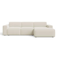 ECKSOFA Lavia Creme Rechts - Creme/Schwarz, Holz/Kunststoff (165/310cm) - Graingold