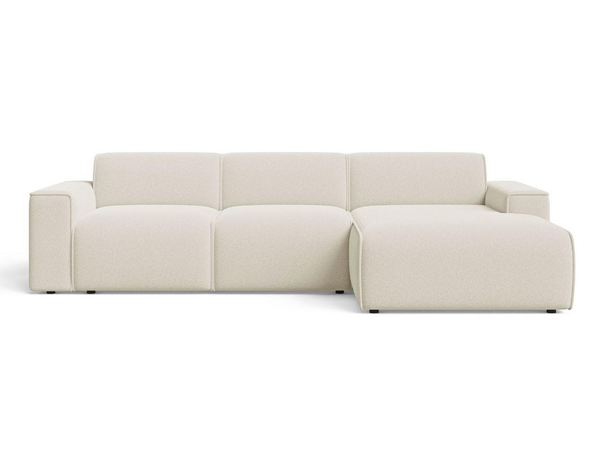 ECKSOFA Lavia Creme Rechts - Creme/Schwarz, Holz/Kunststoff (165/310cm) - Graingold