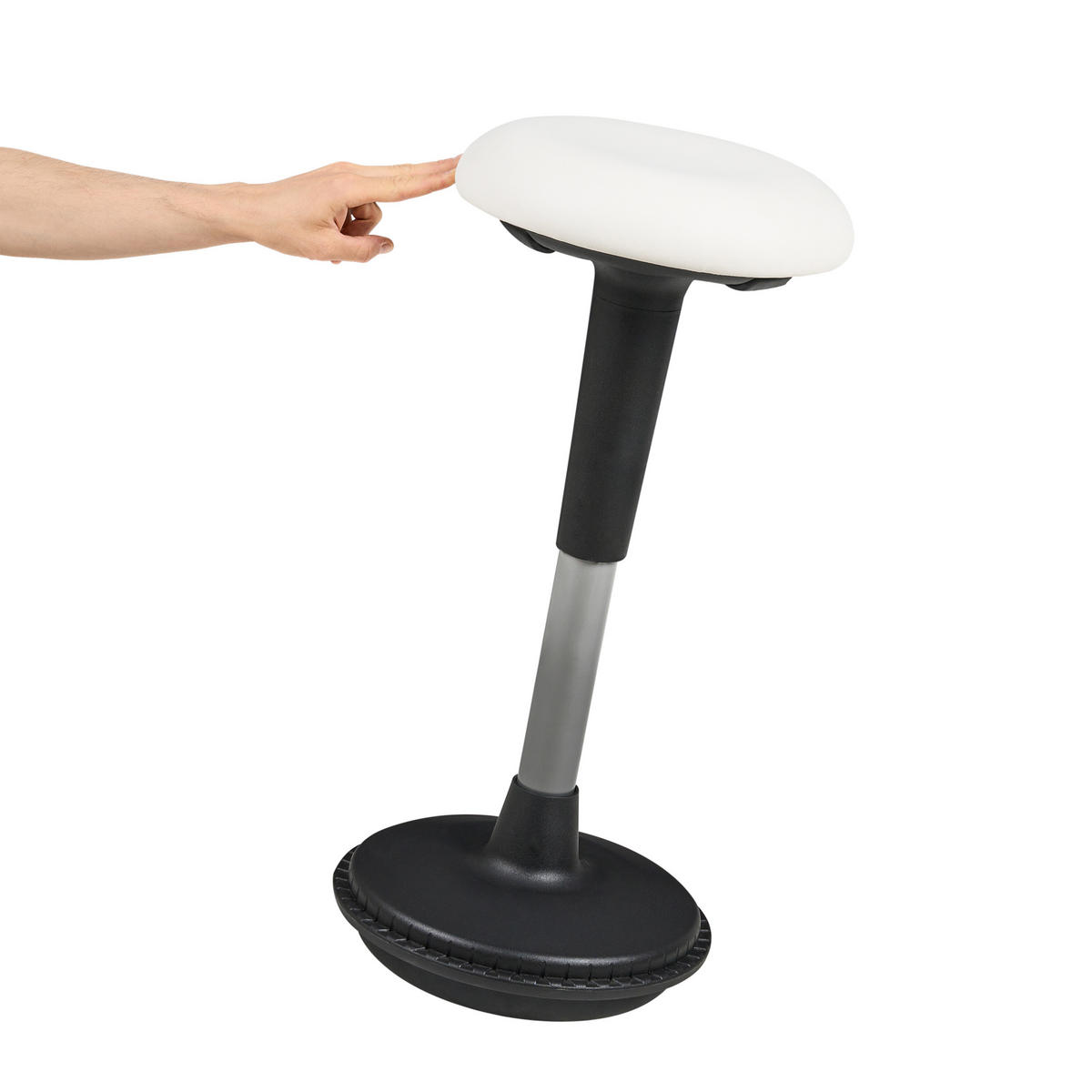 WACKELHOCKER Weiß Estell - Weiß, Kunststoff (33/63/33cm) - Beliani