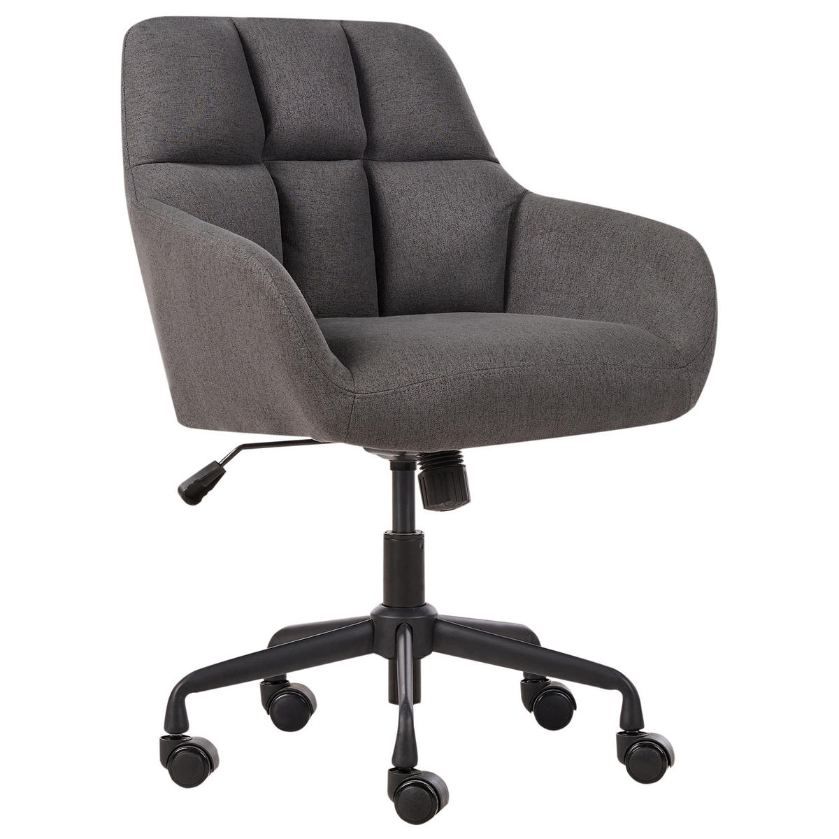 SCHREIBTISCHSTUHL Grau Palmdale - Grau, Textil (58/83/61cm) - Beliani