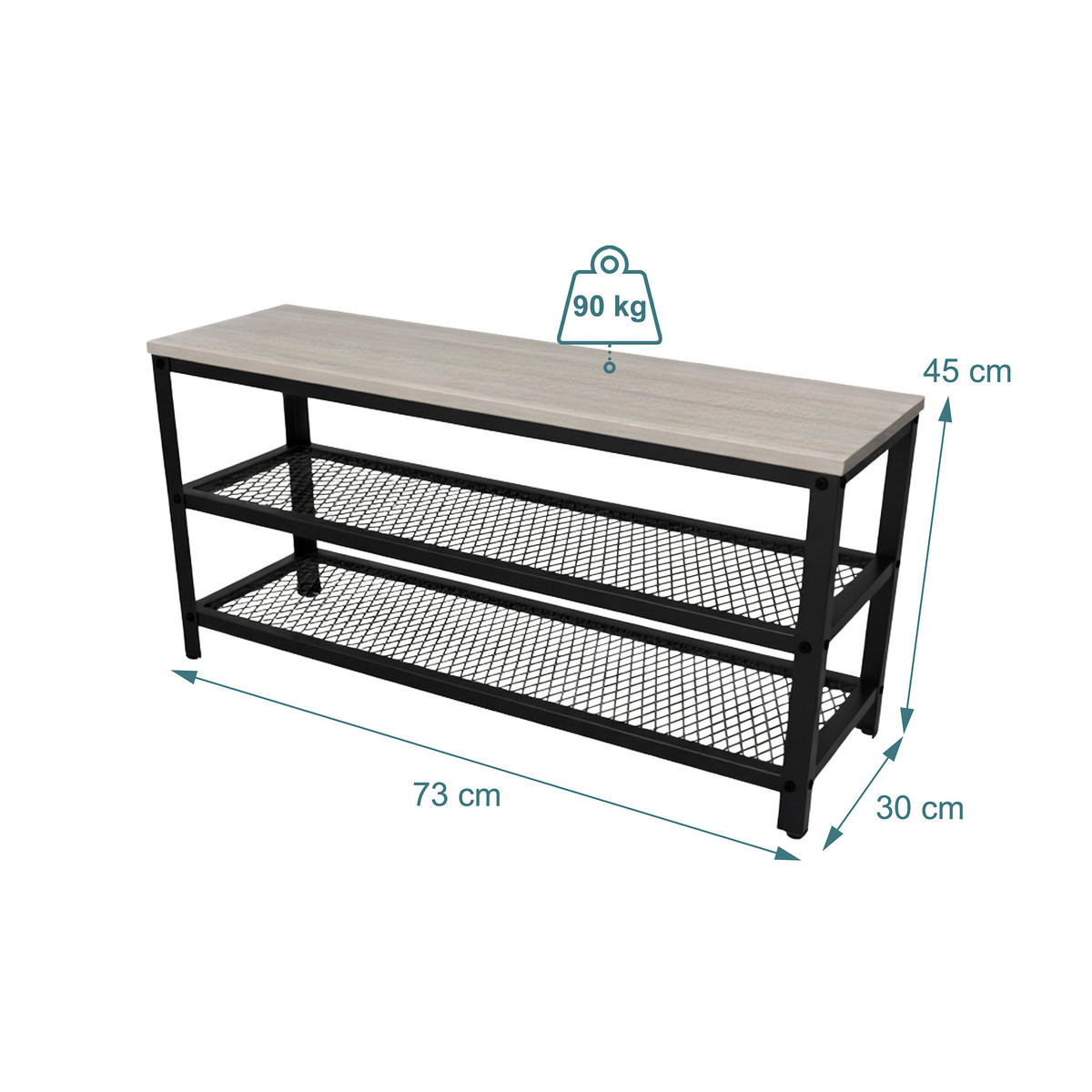 SCHUHBANK - Multicolor, Holzwerkstoff/Kunststoff (73/45/30cm) - Relaxdays