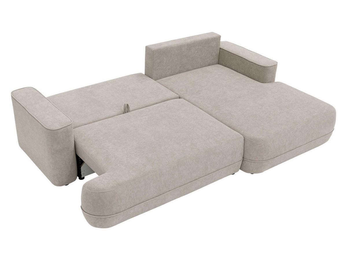 ECKSOFA Fuego L, Seite: Links - Hellbraun/Schwarz, Holz/Kunststoff (260/168cm) - MIRJAN24