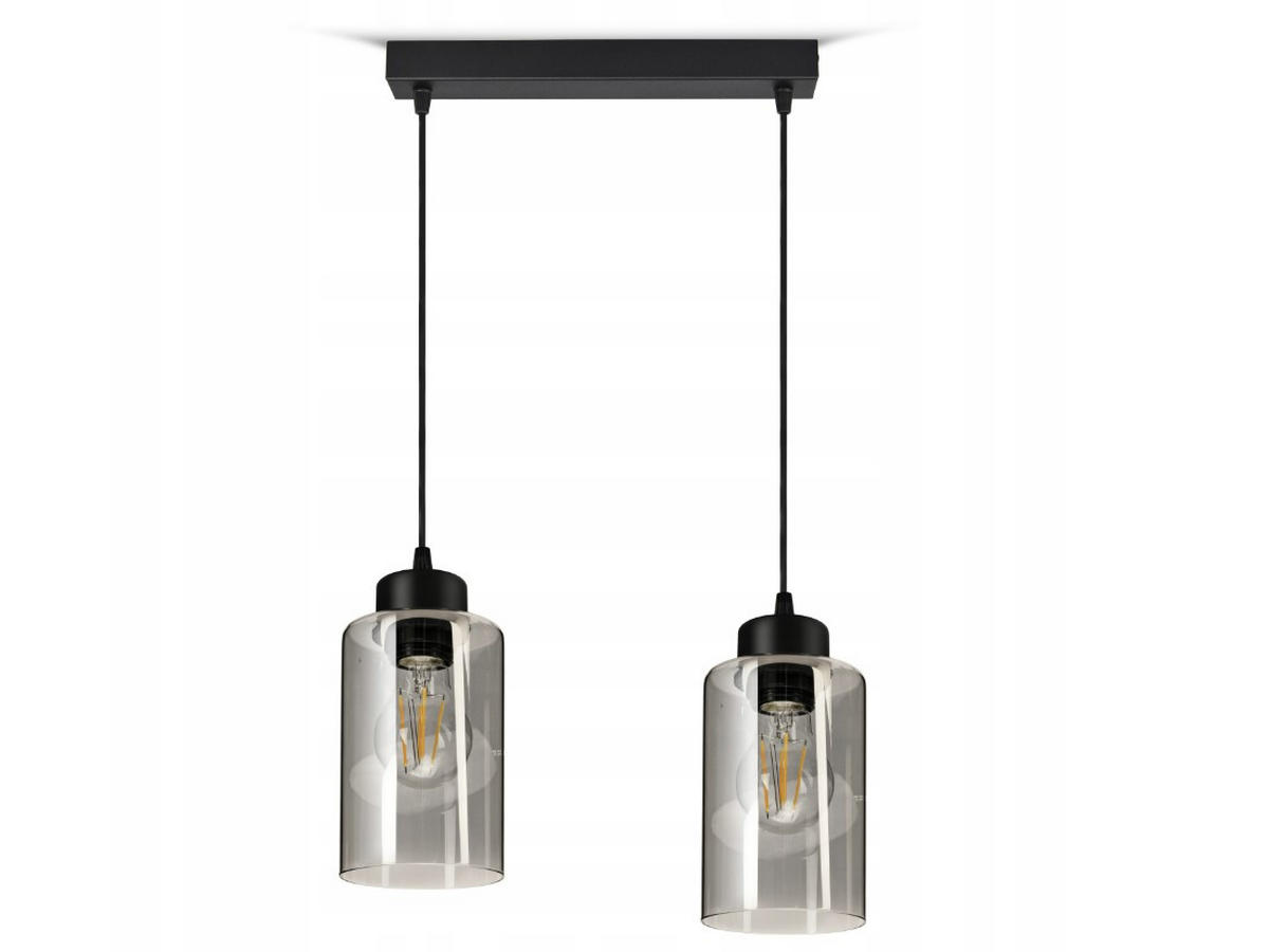 PENDELLEUCHTE TUBE - Transparent/Schwarz, Glas/Metall (10/32/80cm) - kiki design
