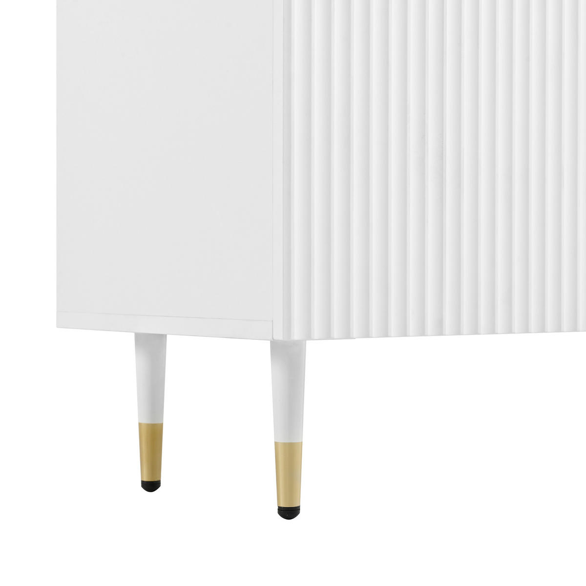 LOWBOARD DE-40124 mit goldenen Griffen und goldenen Beinen Weiß - Weiß, Holzwerkstoff (170/55/35.5cm) - ComfortXL
