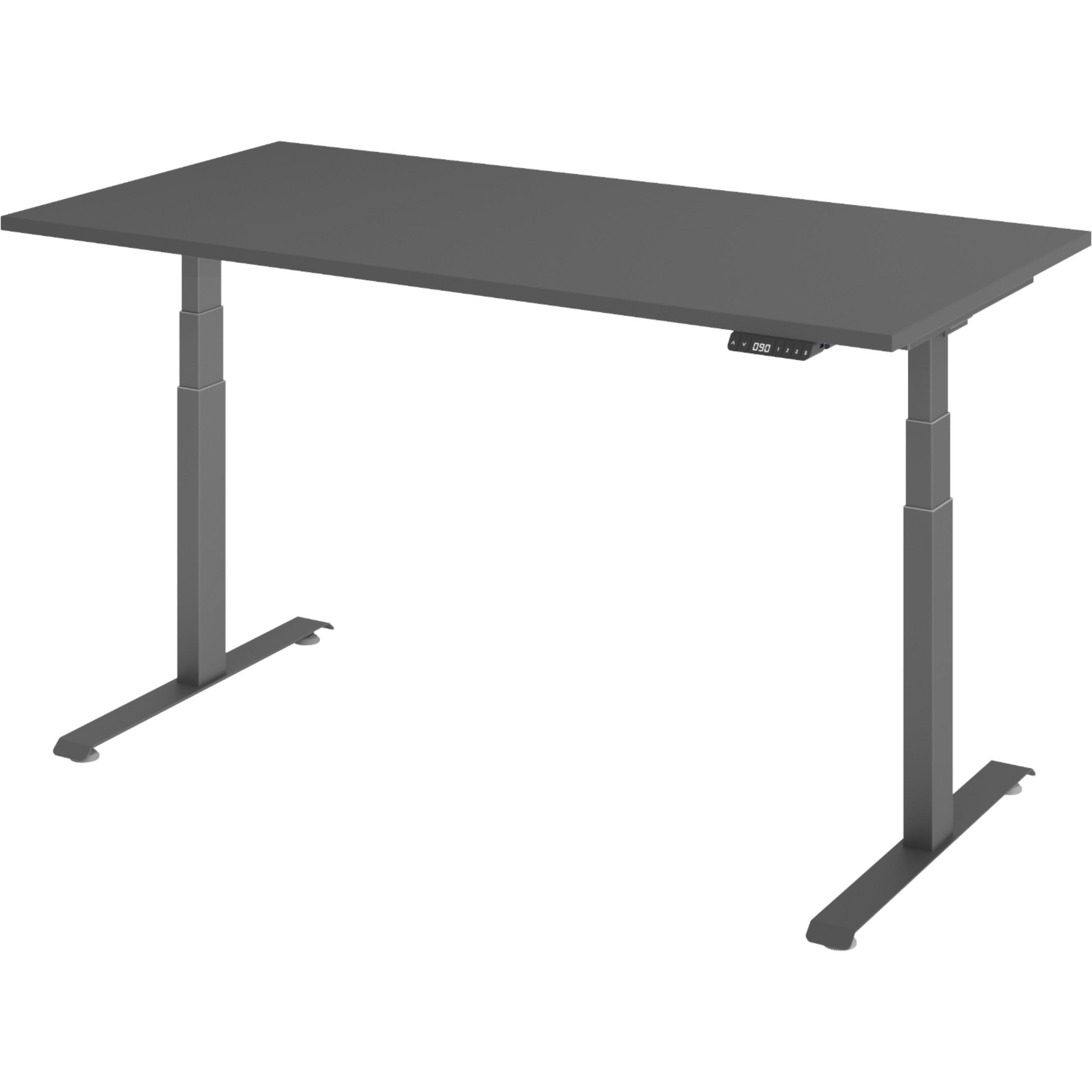 bümö Schreibtisch Graphit, Graphit 160x74x80 cm