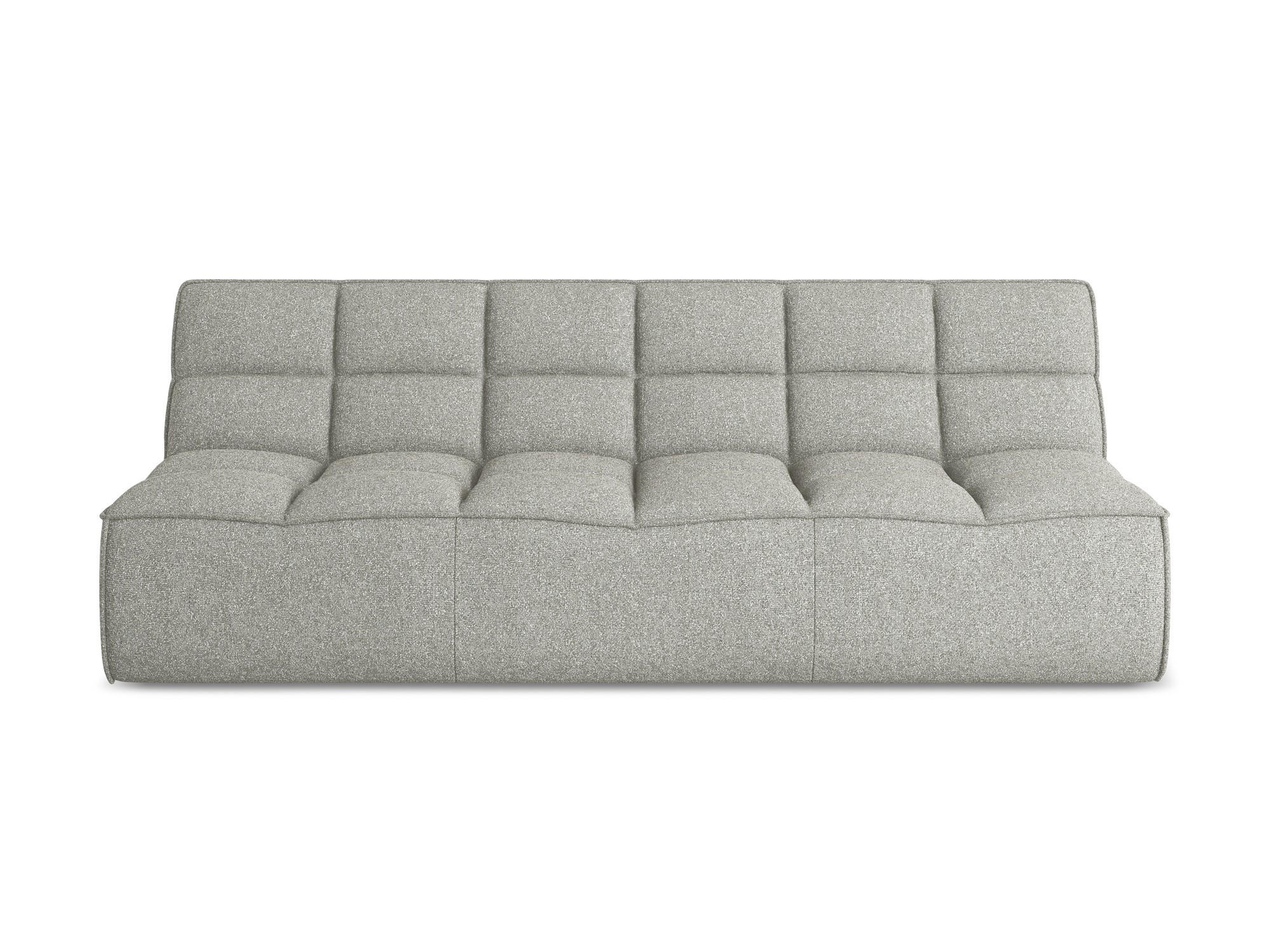 3-SITZER SOFA Strukturstoff Stoff Grau - Hellgrau/Schwarz, Kunststoff/Textil (210/75/93cm) - Makamii
