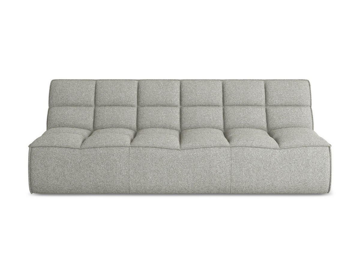 3-SITZER SOFA Strukturstoff Stoff Grau - Hellgrau/Schwarz, Kunststoff/Textil (210/75/93cm) - Makamii