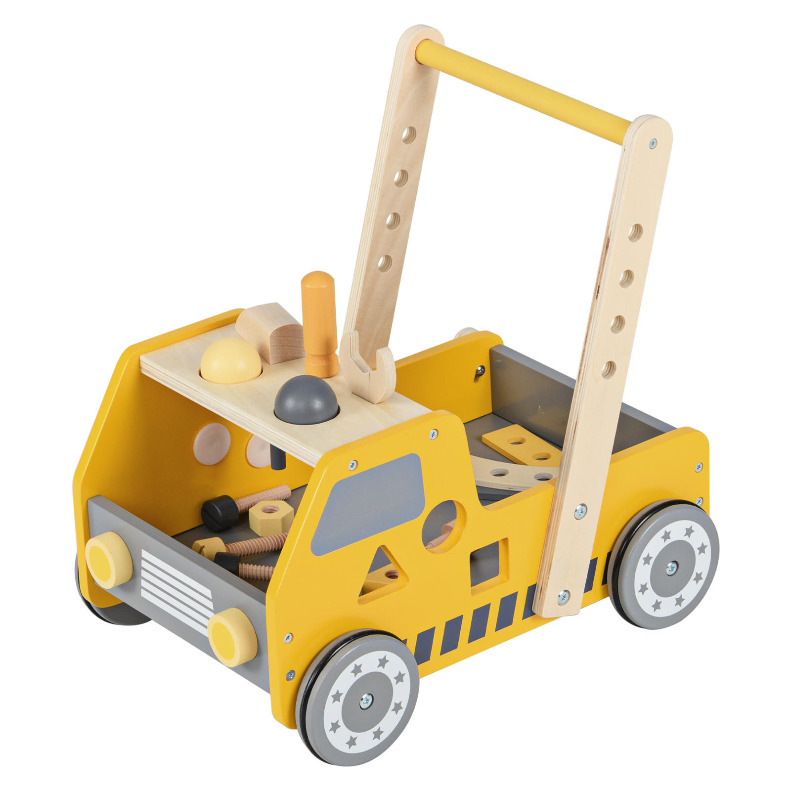LAUFLERNWAGEN Gelb - Gelb, Holz (31/42/41cm) - COSTWAY