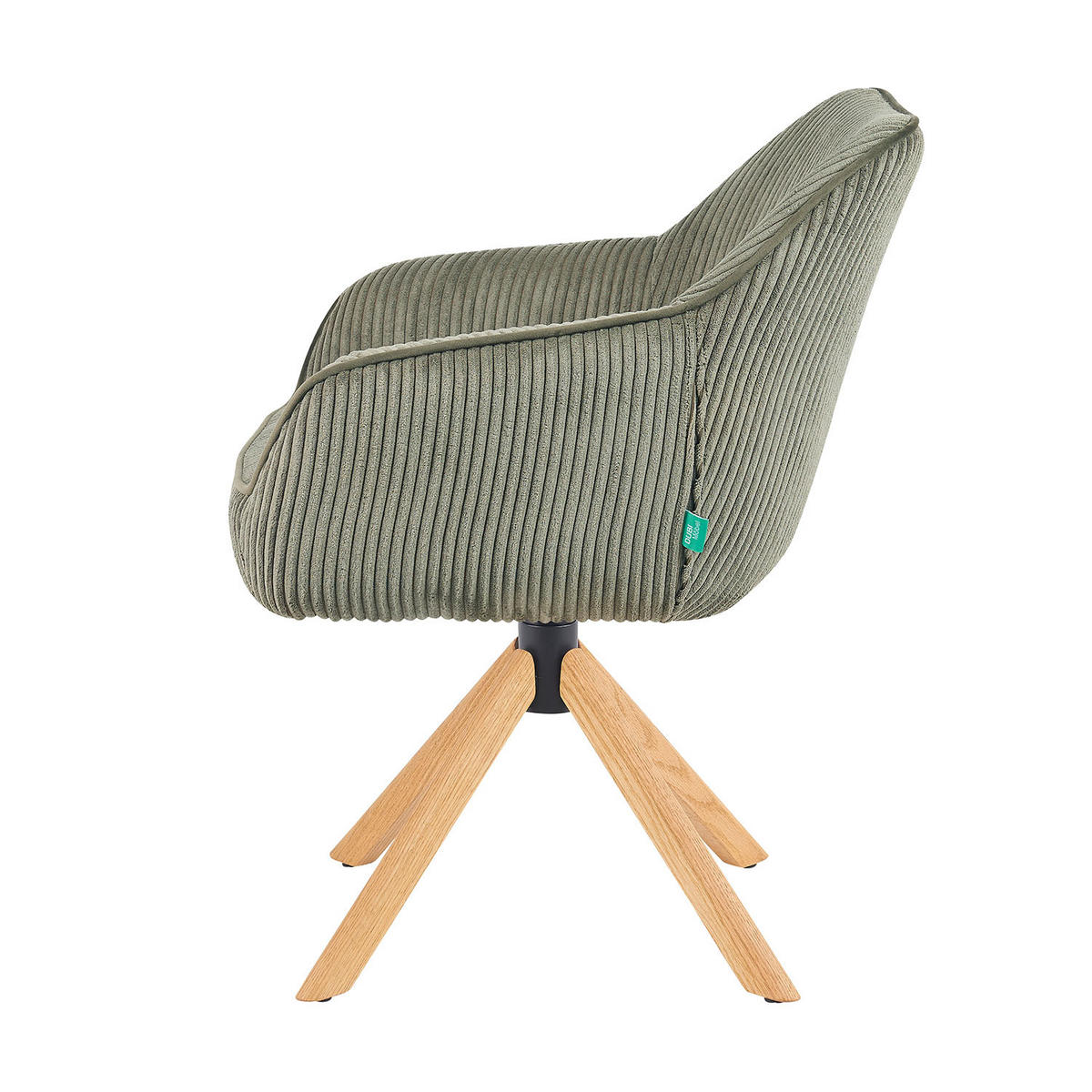 ARMLEHNSTUHL Mika-Luis 2er-Set - Honigeiche/Grün, Eichenholz/Holz (60/82/61cm) - DUBI Möbel