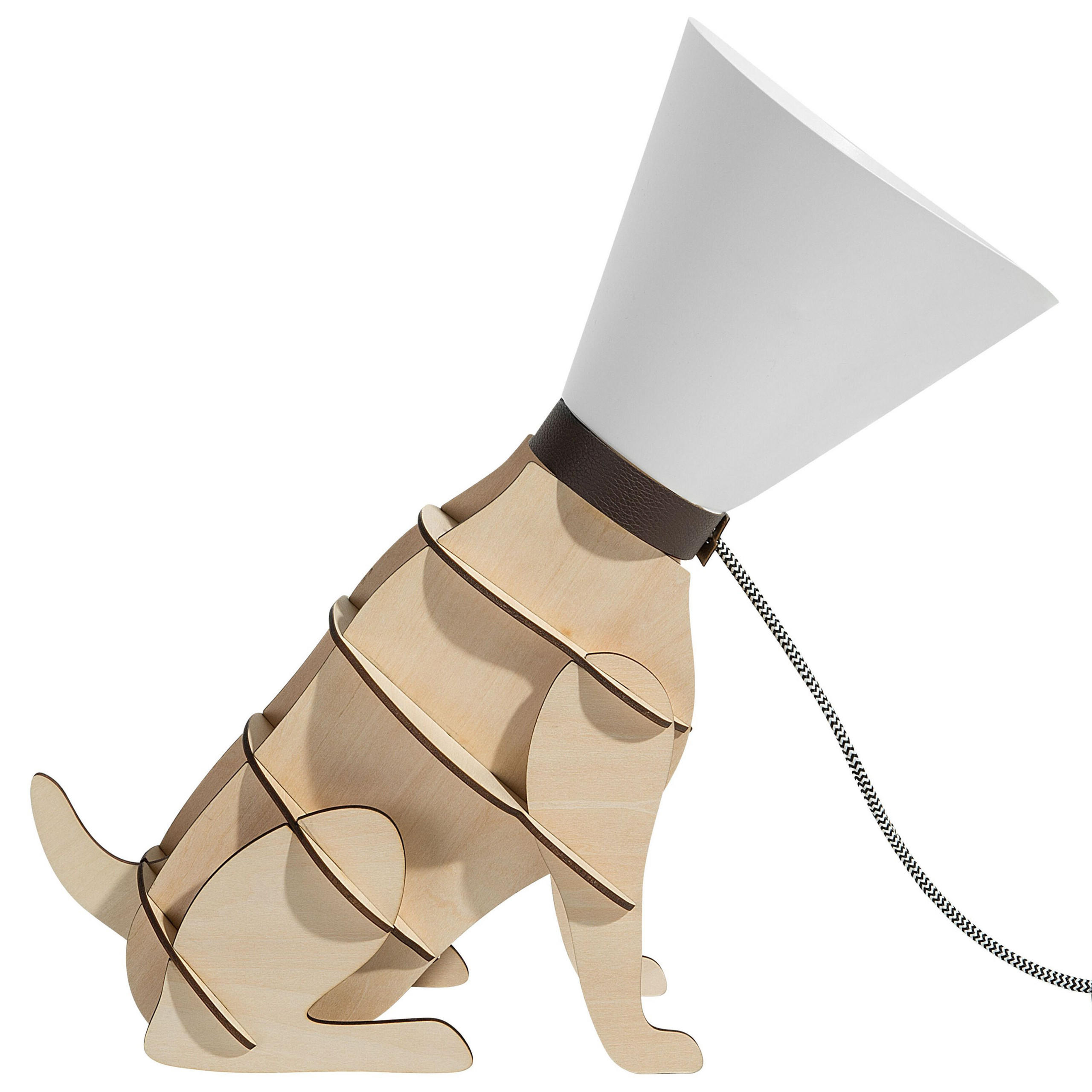 TISCHLEUCHTE Isna 21/17/38 cm - Weiß, Holzwerkstoff (21/17/38cm) - Beliani