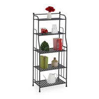 STANDREGAL - Schwarz, Metall (56/133/28cm) - Relaxdays