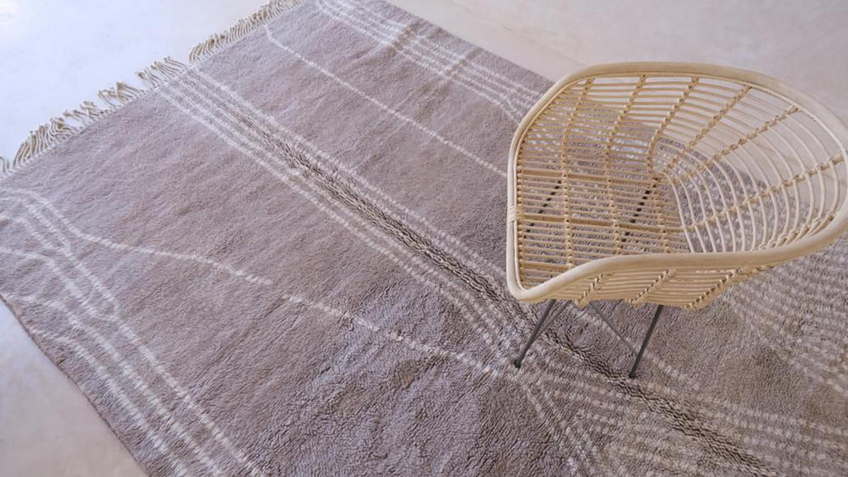 BERBERTEPPICH aus Marokko aus reiner Wolle grau - Grau, Naturmaterialien (216/309cm) - AFK Living