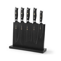 MESSER-SET 6-TEILIG 12,5–21 cm - Schwarz, Holz/Metall (1/1/1cm) - Wakoli