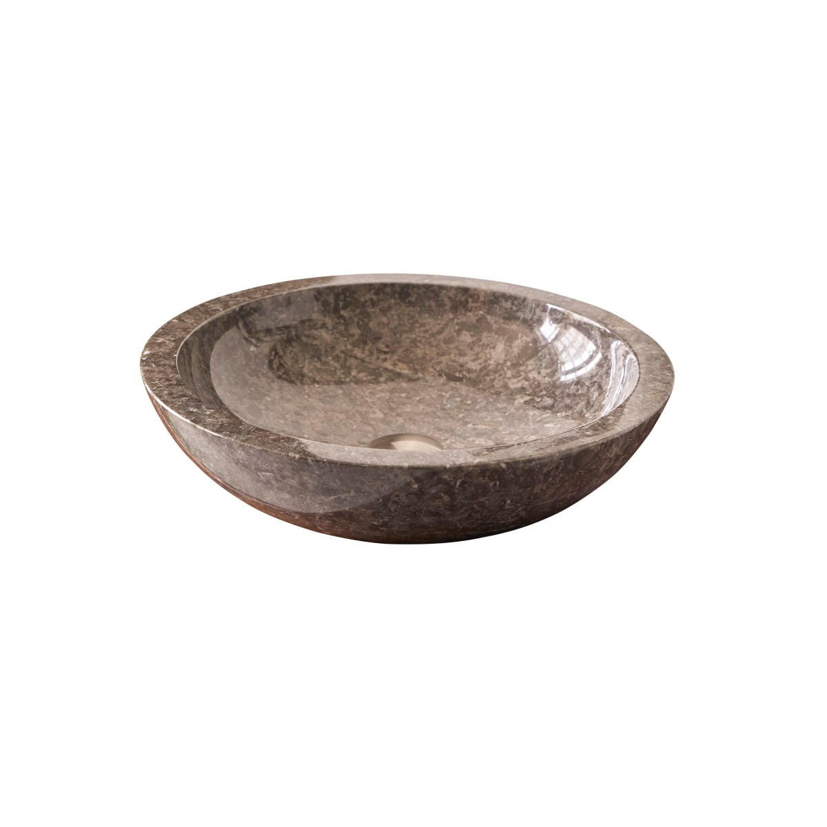 WASCHBECKEN Calypso Grau aus Marmor - Grau, Stein (43/12/43cm) - Tikamoon