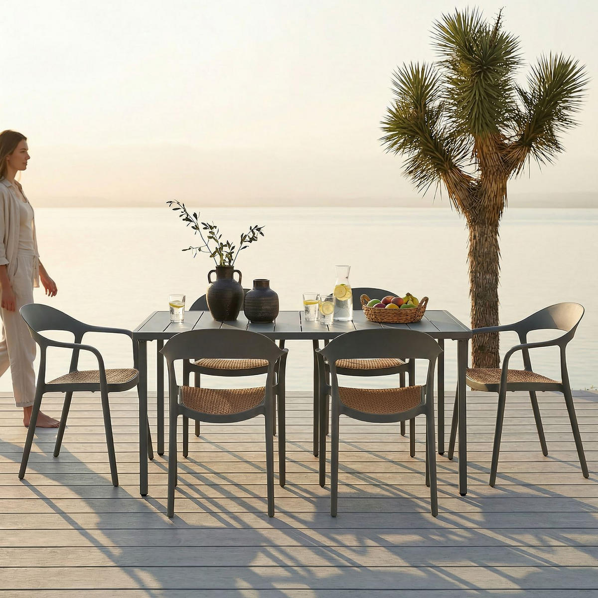 GARTENMÖBEL SET LAVANDA - Grau, Metall - IDIMEX