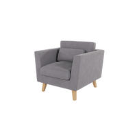 SESSEL Mario Grau Microfaser - Naturfarben/Grau, Holz/Textil (96/90/89cm) - S-Style Möbel