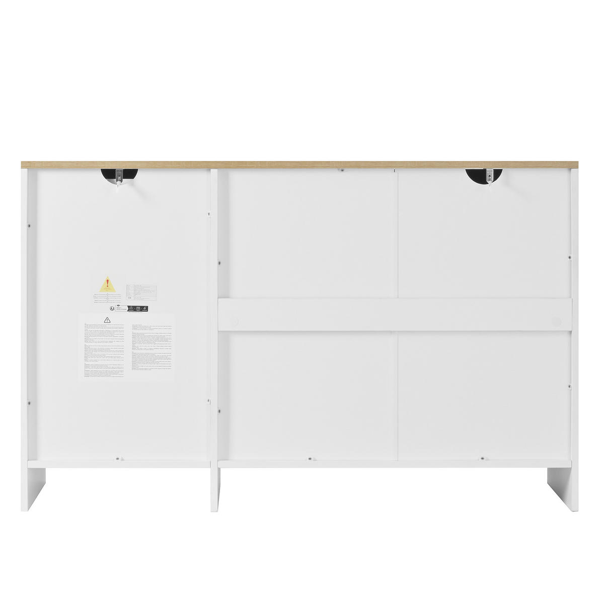 KOMODA MDF v bílé a přírodní barvě, 3 dvířka, 1 zásuvka a nastavitelné police - bílá, kompozitní dřevo (120/75/40cm) - Urban Meuble