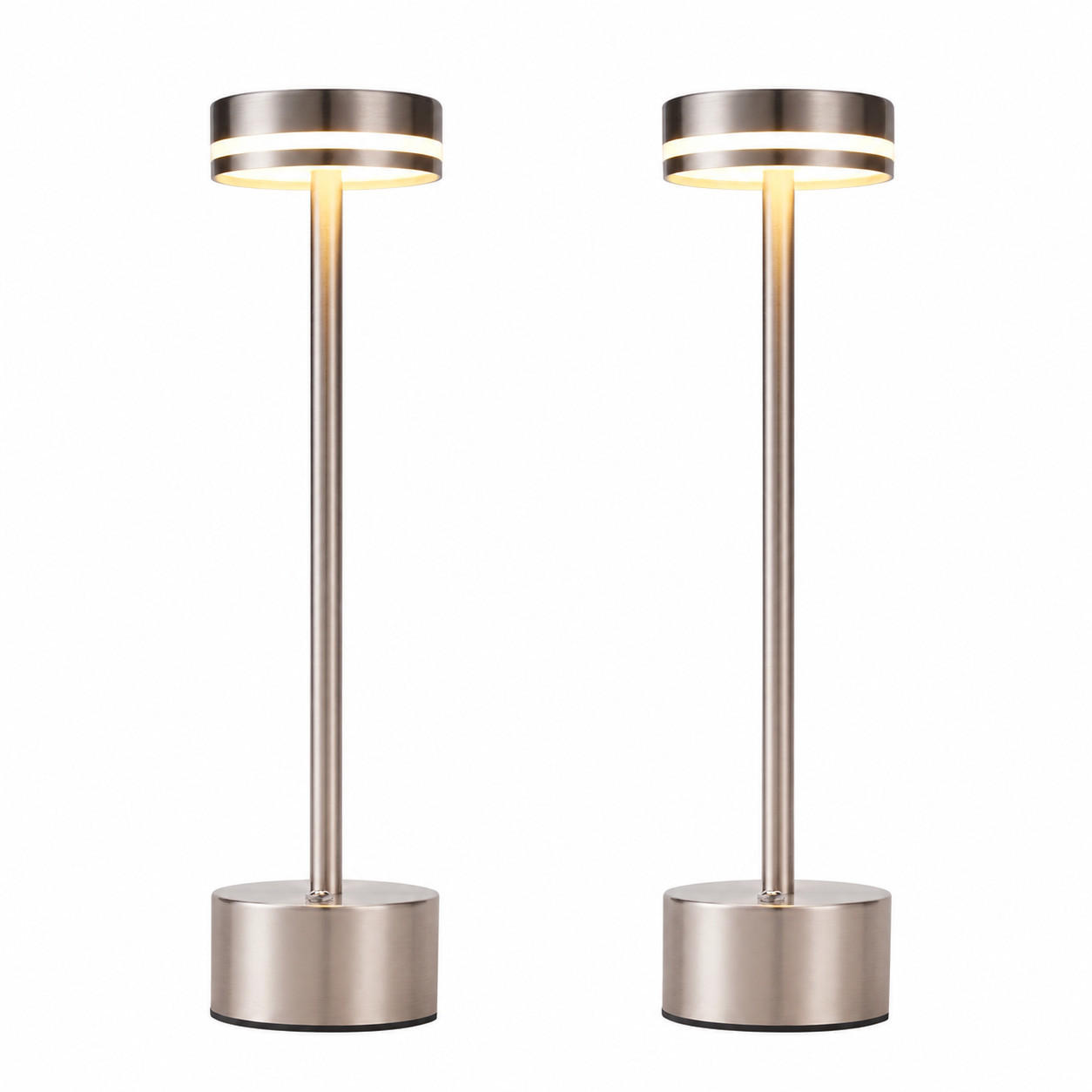 TISCHLEUCHTE Lichtel 8/8/31.5 cm（2er-set） - Silberfarben, Kunststoff/Metall (8/8/31.5cm) - ZMH