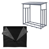 KAMINHOLZREGAL - Anthrazit, Metall (70.5/145/145.3cm) - ML-DESIGN