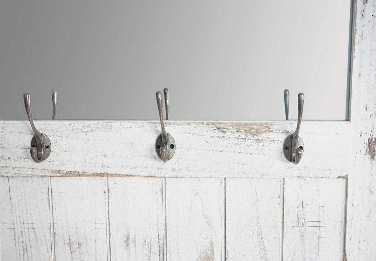 WANDGARDEROBE MIT SPIEGEL SHABBY-LOOK Weiß - Weiß, Holz (65/180/7cm) - MCW