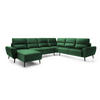 ECKSOFA BOSCO U-Form, Monolith-Stoff, Freistehend, mit verstellbaren Kopfstützen, Sofa für Familien, Größe: 340x270x98cm, Farbe: Grün - Grün, Holz/Textil (270/340cm) - DomoHome