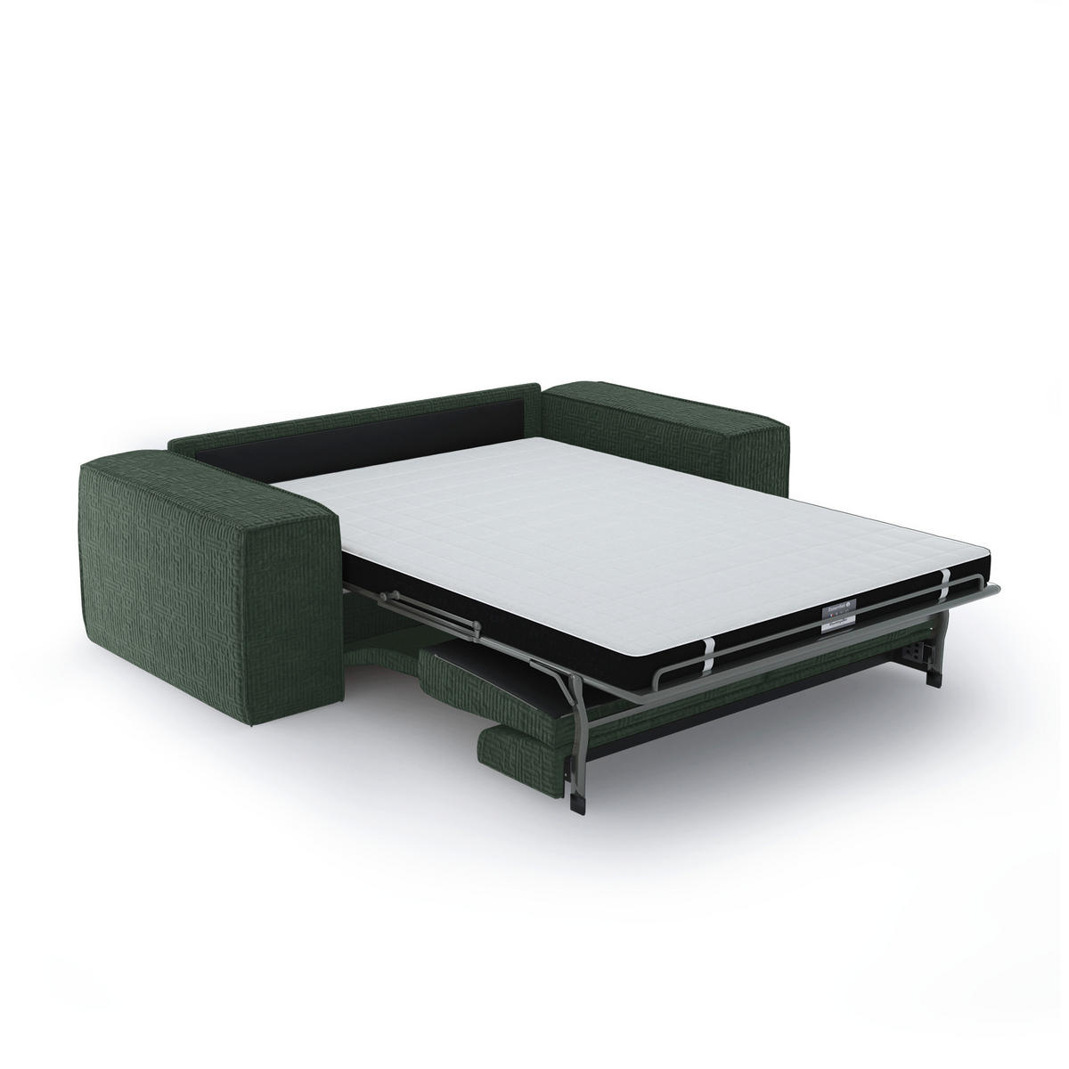 SCHLAFSOFA GERADE Samt Smaragdgrün 216cm - Smaragdgrün, Textil (216/90/100cm) - Sia Home