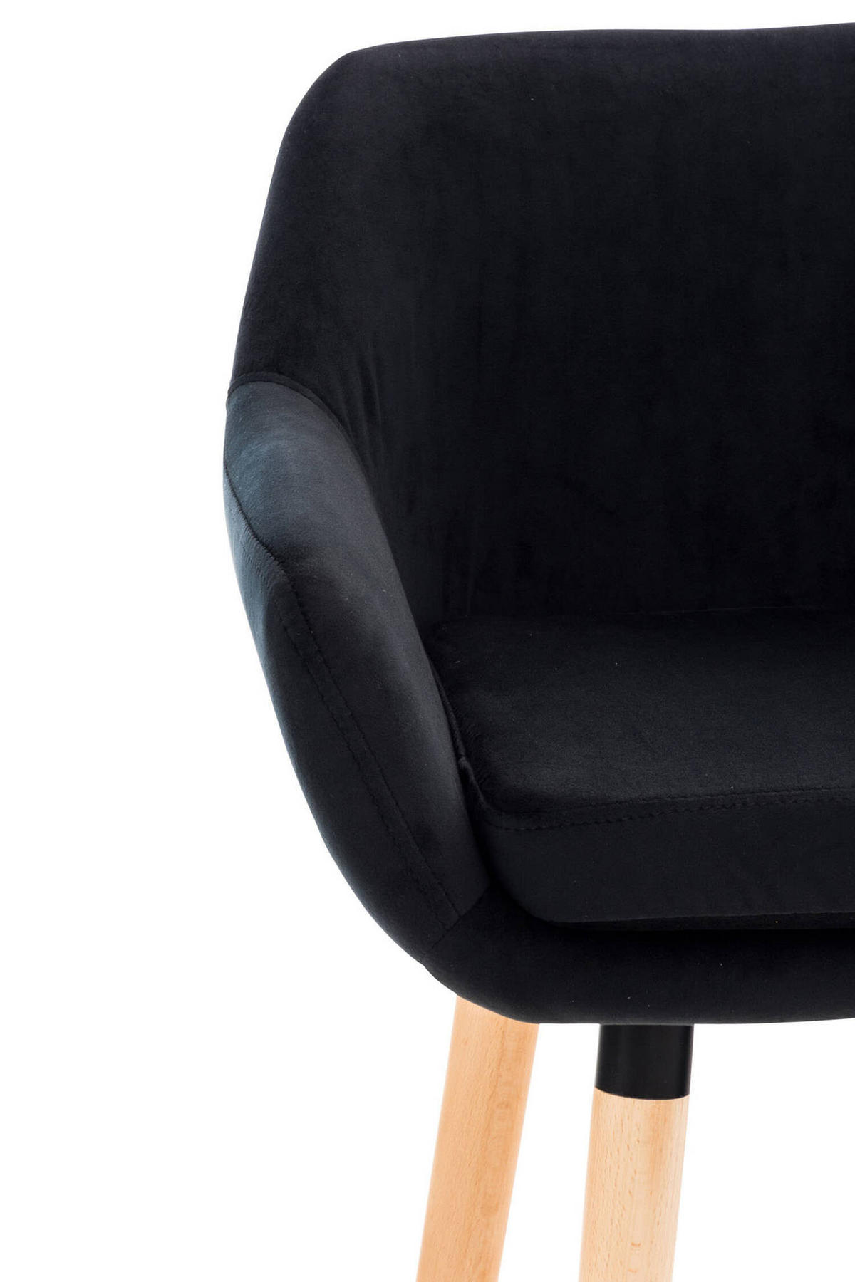 BARHOCKER Grande, Gestell Holz, Samt Schwarz - Schwarz/Braun, Holz/Textil (55/99/46cm) - TPFLiving