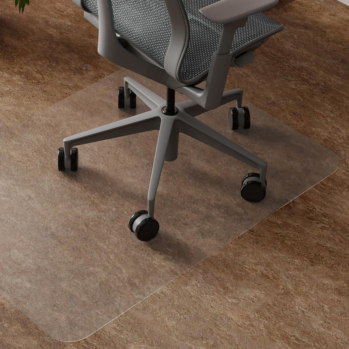 BODENSCHUTZMATTE DE-05261 Rutschfest, transparent 90/120 cm - Transparent, Kunststoff (120/90cm) - ComfortXL
