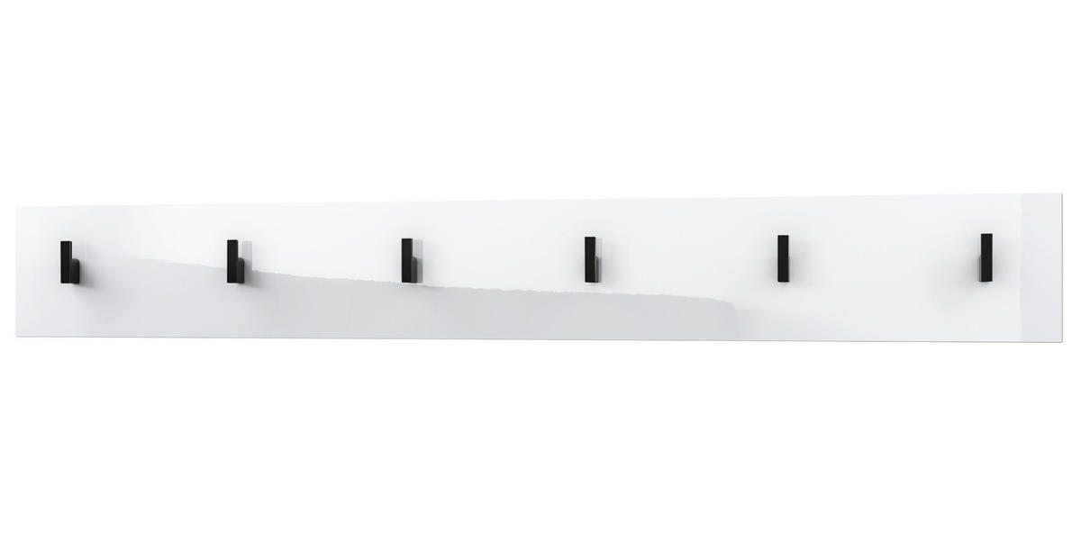 GARDEROBENPANEEL Linea Weiß Hochglanz - Weiß Hochglanz, Holzwerkstoff (110.5/14.5/3.5cm) - Vladon