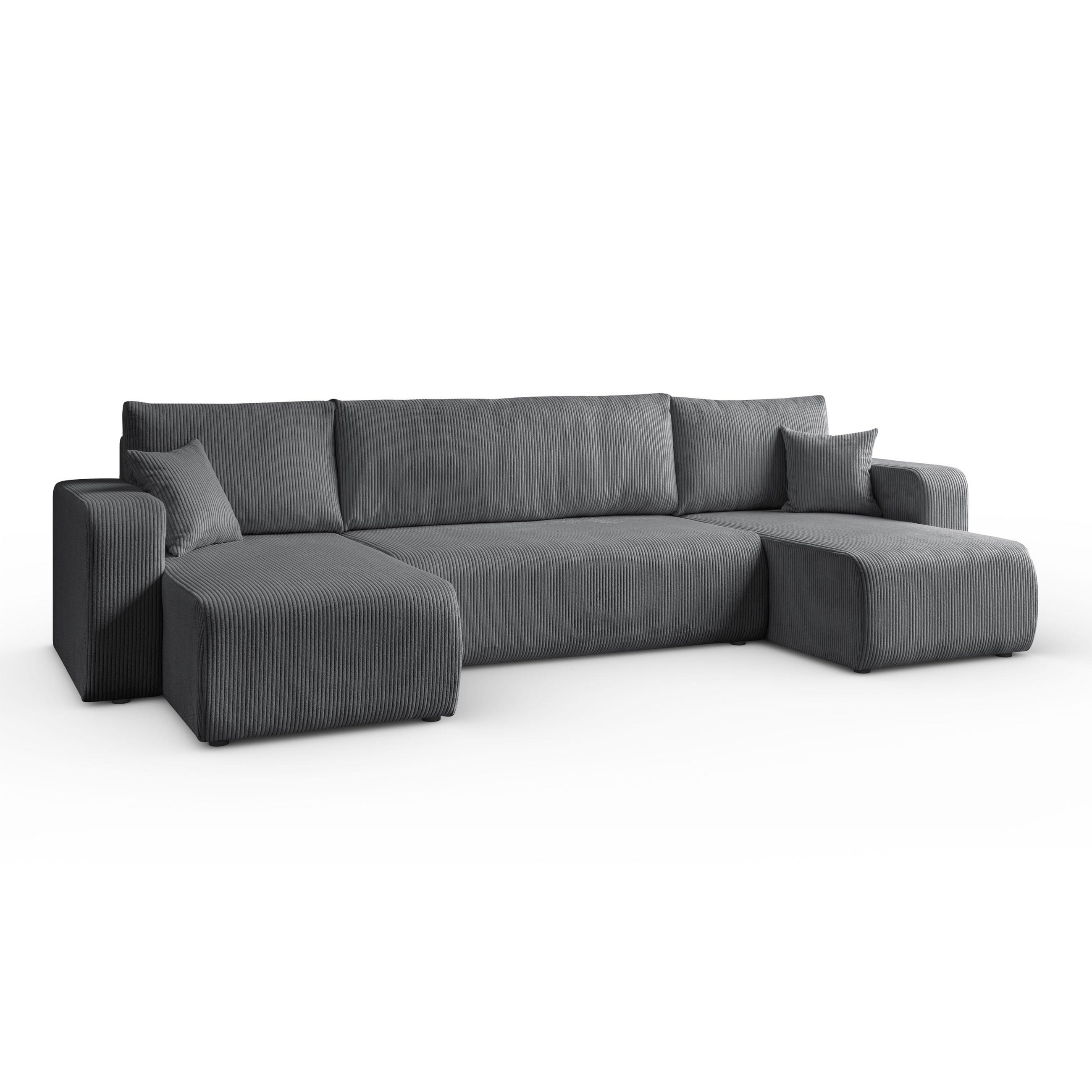 Ecksofa PRESTIGE U mit Schlaffunktion, Poso 60 - Grau, Textil (317/83/143cm) - Lookway
