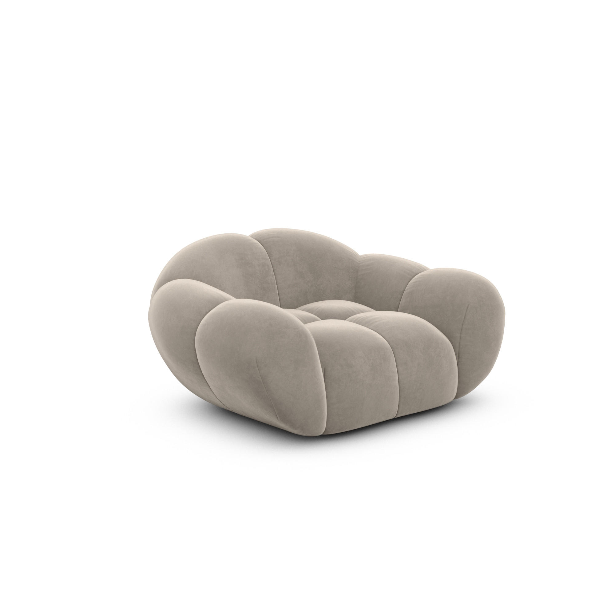 SESSEL Samtstoff Taupe - Taupe, Textil (135/70/93cm) - VAROYAL