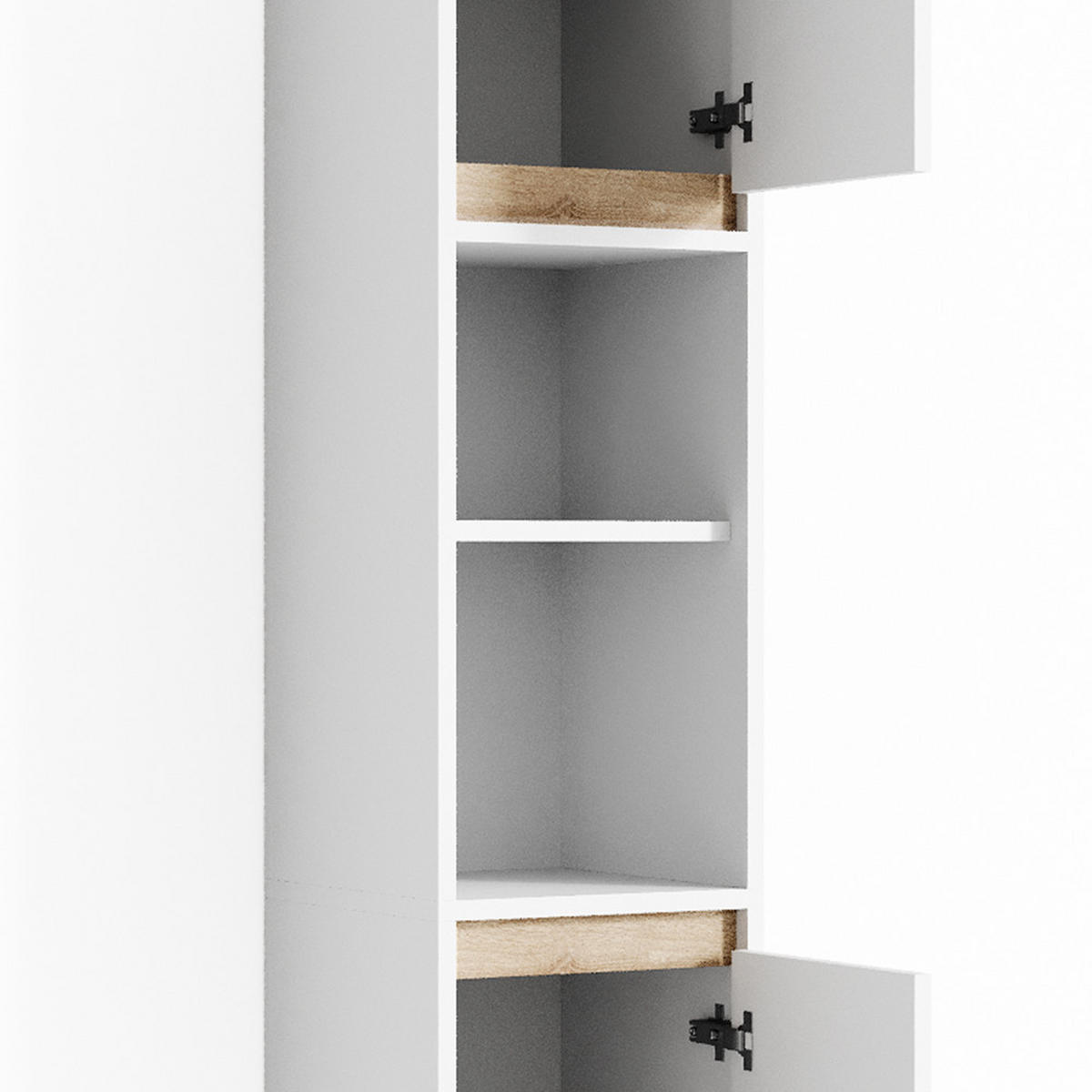 BADSCHRANK Emma Weiß/Sonoma 30 x 190 cm - Weiß/Sonoma Eiche, Holzwerkstoff (30/190/30cm) - Vicco