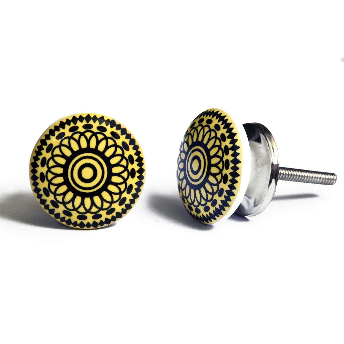 KERAMIKKNÖPFEN Set mit 10 in verschiedenen Farben und Formen 40 mm Durchmesser - Multicolor, Keramik (4/4/6.9cm) - Nacnic