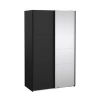 SCHIEBETÜRENSCHRANK, Catania, Schwarz, Holzwerkstoff, 119 x 67 x 201 cm - Schwarz, Holzwerkstoff (119/201/67cm) - ebuy24
