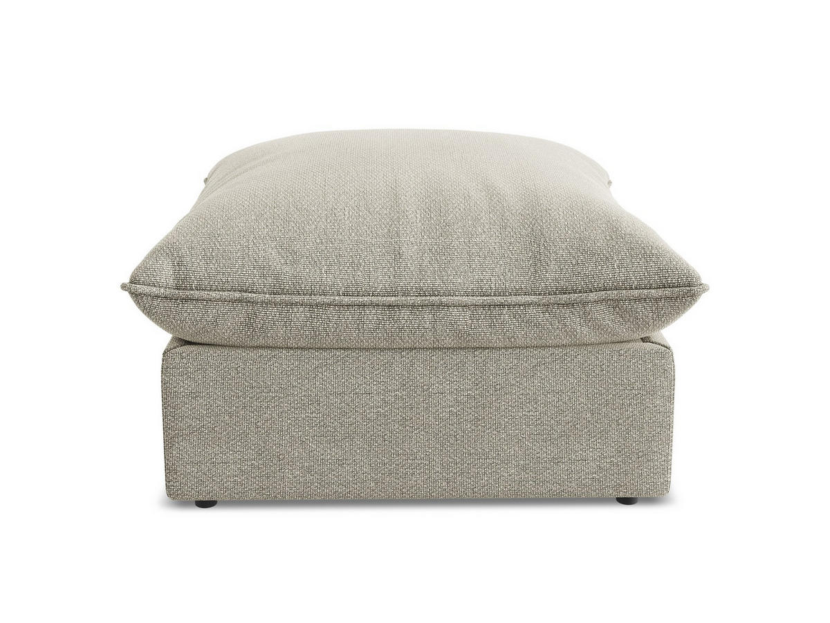 POUF Bouclé Stoff Grau - Taupe/Schwarz, Holzwerkstoff/Kunststoff (75/45/75cm) - Makamii