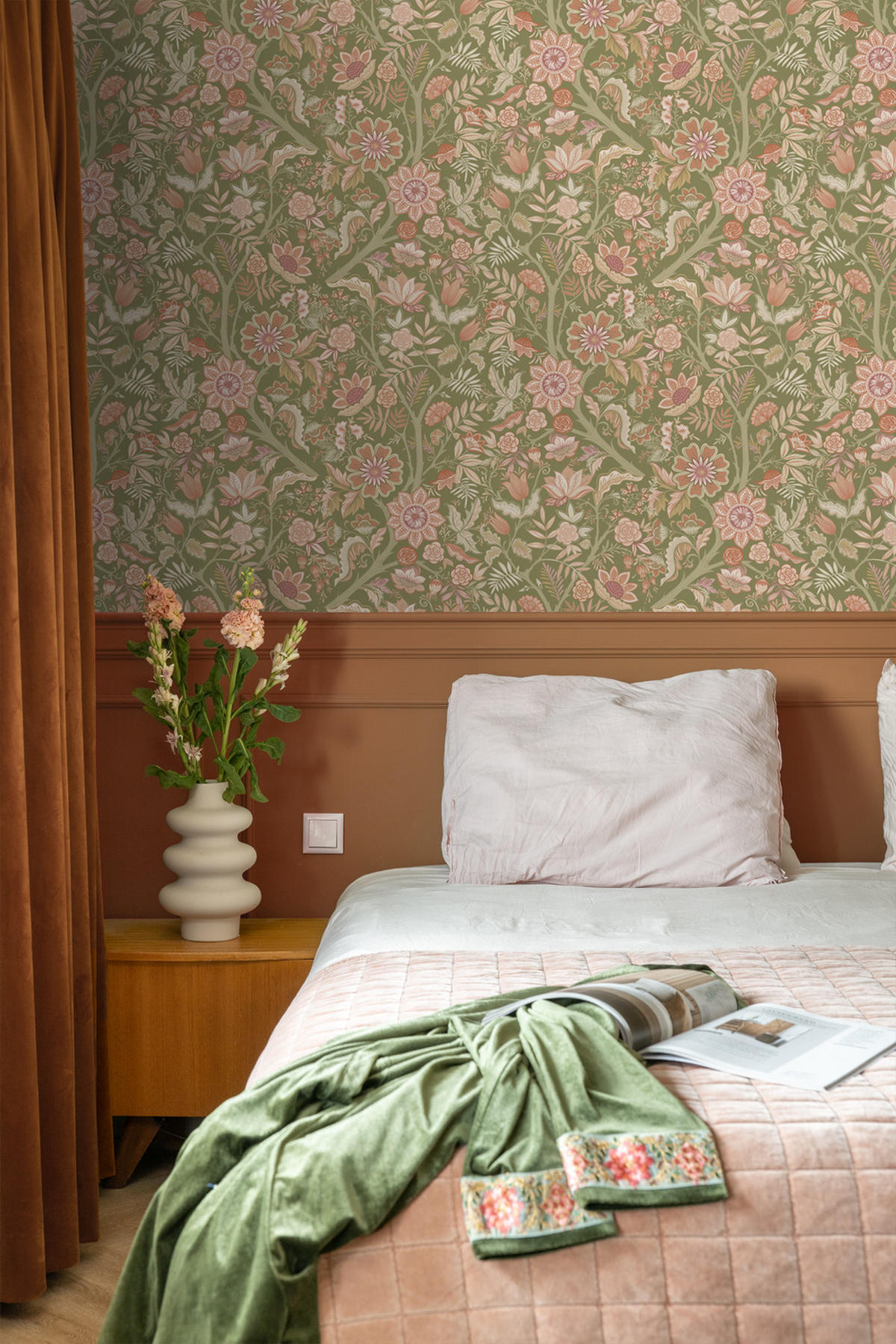 TAPETE Blumenmuster 50 x 900 cm - Pink, Papier (50/900cm) - ESTAhome