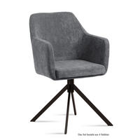 ARMLEHNSTUHL (4er-Set) Dulcy 57x87x60 Schwarz/Grau - Schwarz/Grau, Kunststoff (60/87/57cm) - 58aufmkessel