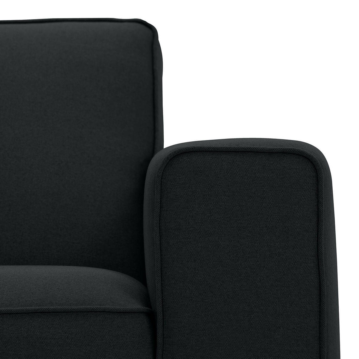 ECKSOFA mit Longchair - Webstoff - Anthrazit/Schwarz, Textil (264/168cm) - home24