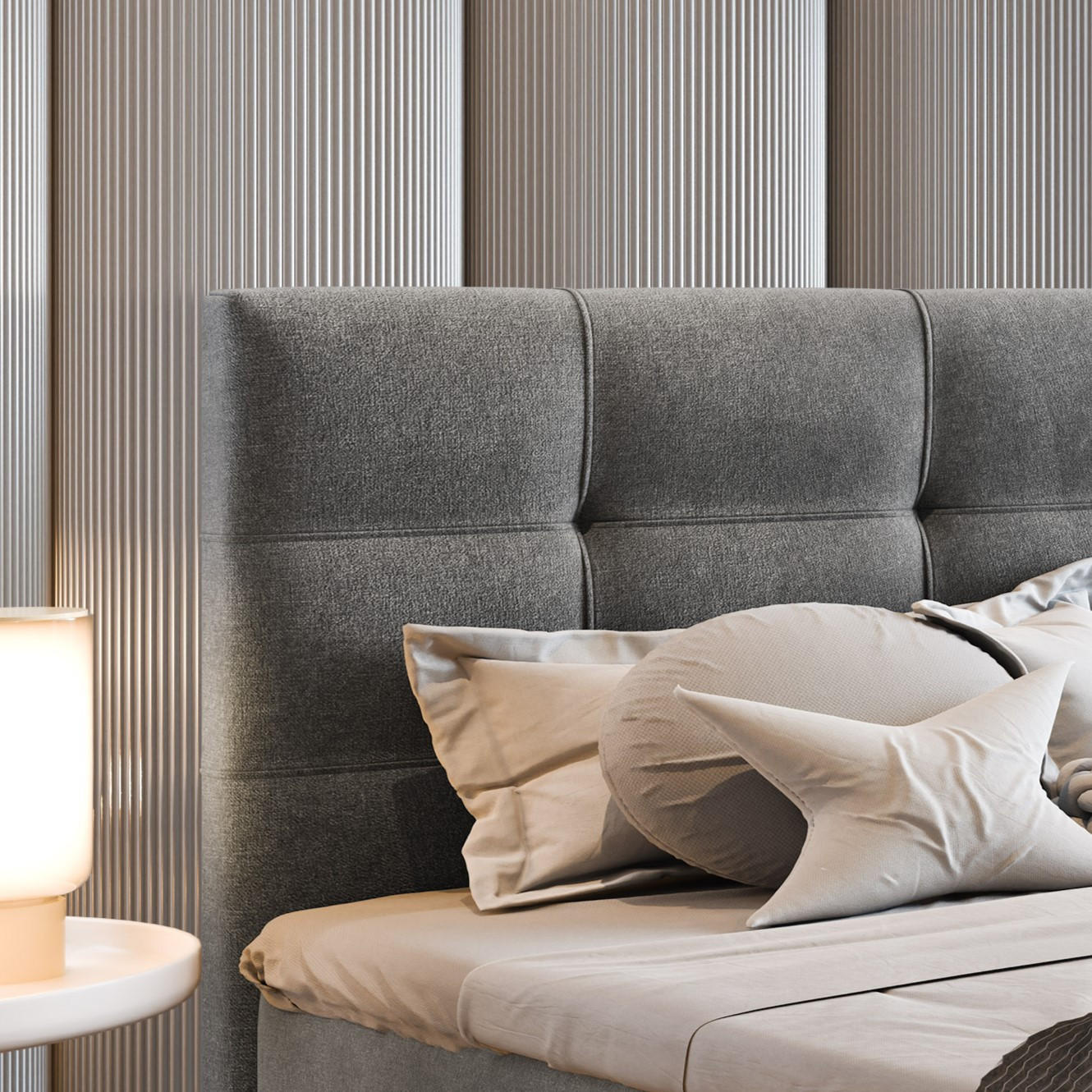 Thumbnail - Masseno Boxbett, Braun, Holz, H2 + H3, 100x200 cm, Schlafzimmer, Betten, Boxspringbetten