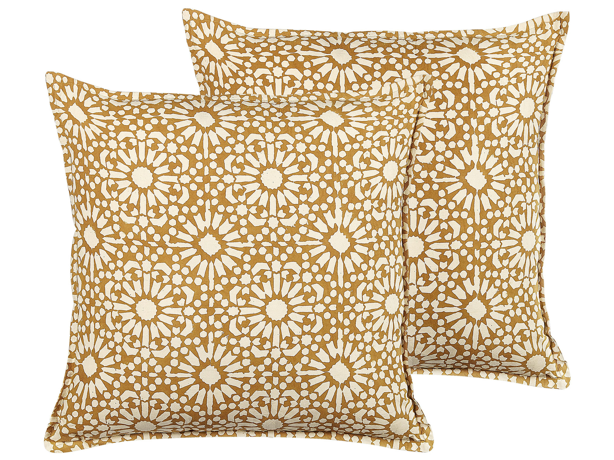 DEKOKISSEN 2er-Set Sandbeige 45/45 cm Ceiba - Beige, Naturmaterialien/Textil (45/45cm) - Beliani