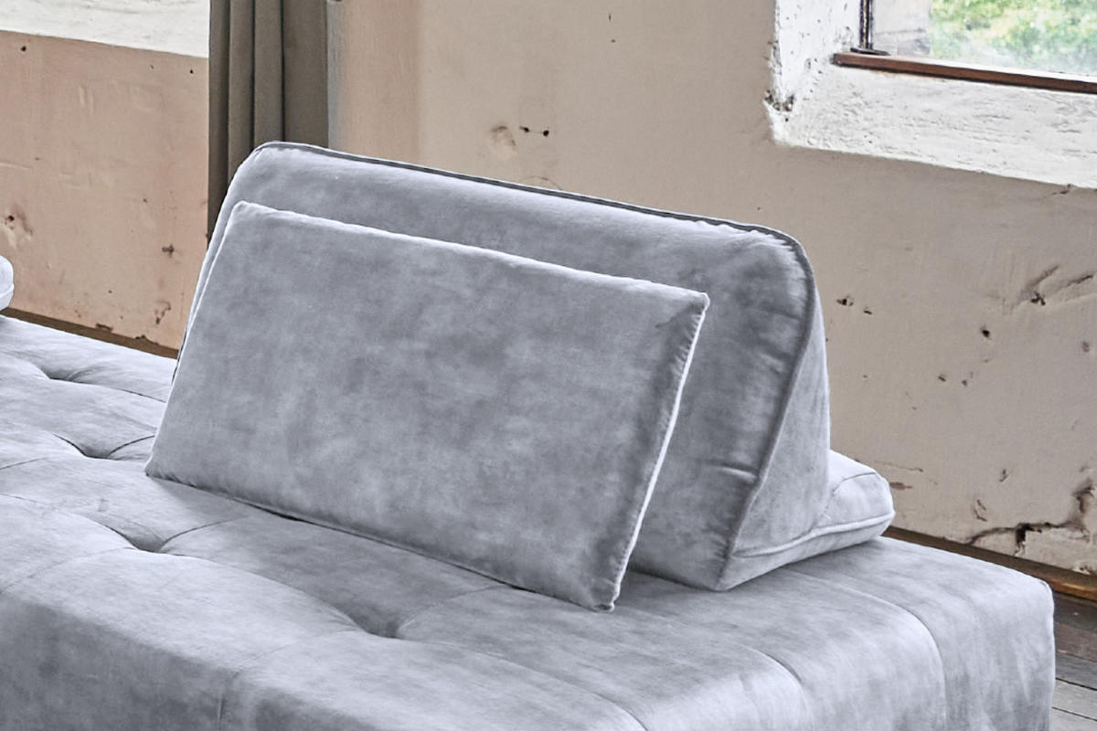 RÜCKENKISSEN WIOLO Grau Velvet - Grau, Textil (80/46cm) - KAWOLA