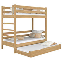 ETAGENBETT N03 mit Matratzenschublade Eiche Natur 90/180 - Eiche Artisan, Naturmaterialien/Holz (90/180cm) - N-Wood