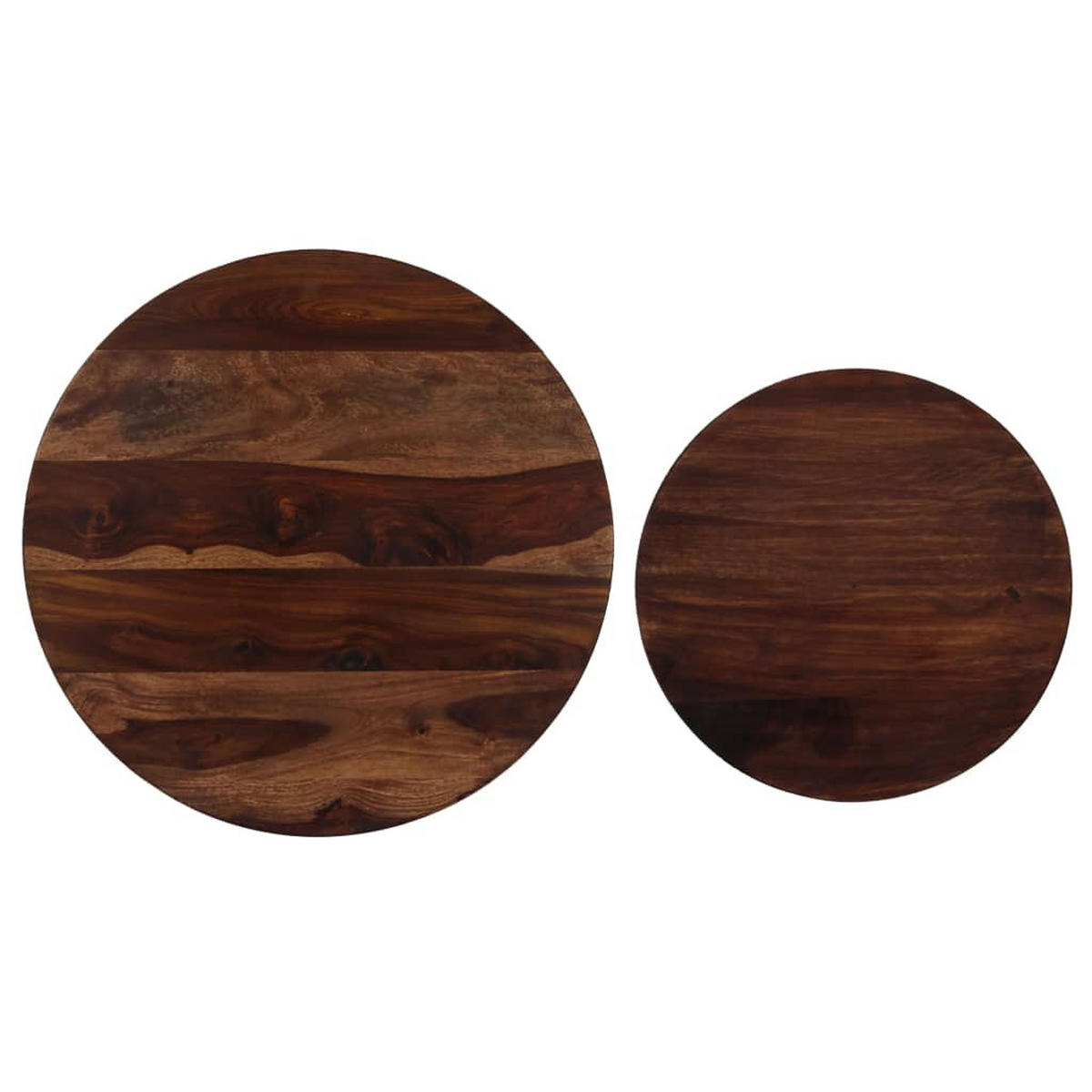 2-TLG. Couchtisch-Set Massivholz Palisander 60x35 cm - Braun, Holzwerkstoff (60/60/35cm) - furnicato